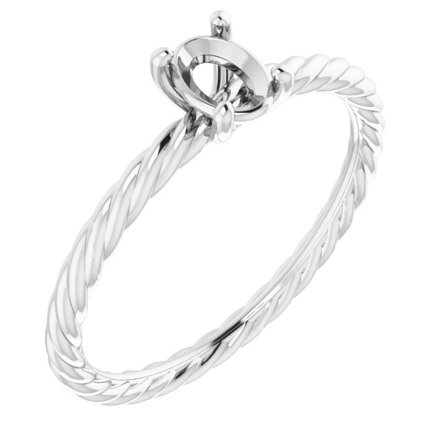 Solitaire Rope Engagement Ring