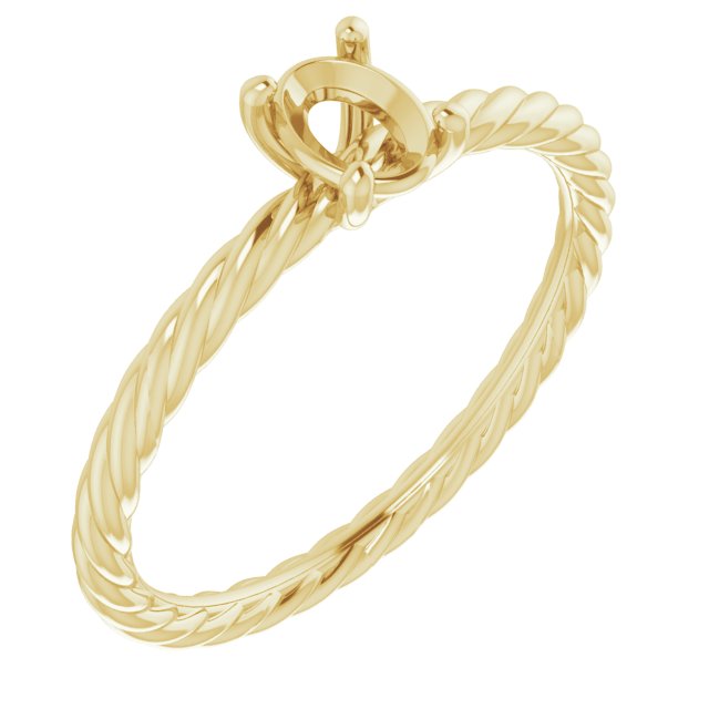 Solitaire Rope Engagement Ring