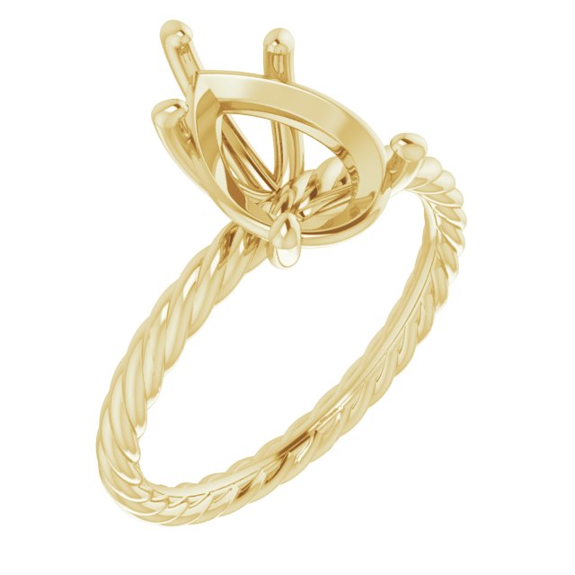 Solitaire Rope Engagement Ring