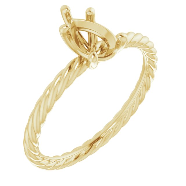 Solitaire Rope Engagement Ring