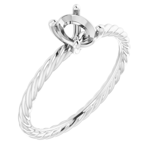 Solitaire Rope Engagement Ring