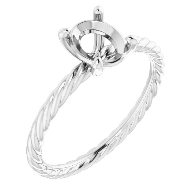 Solitaire Rope Engagement Ring