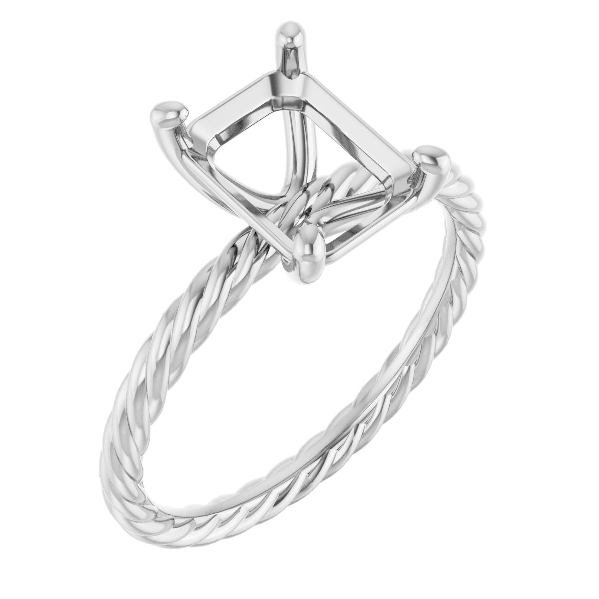 Solitaire Rope Engagement Ring