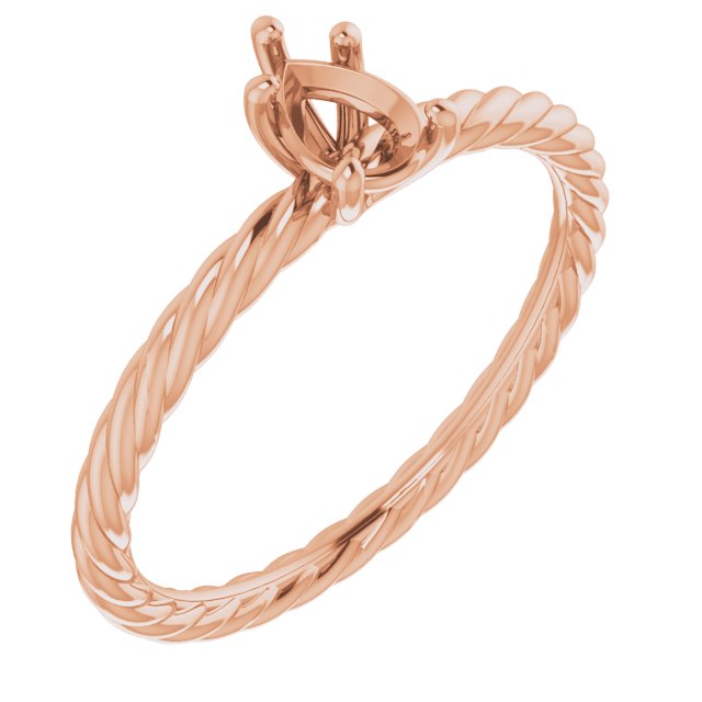 Solitaire Rope Engagement Ring