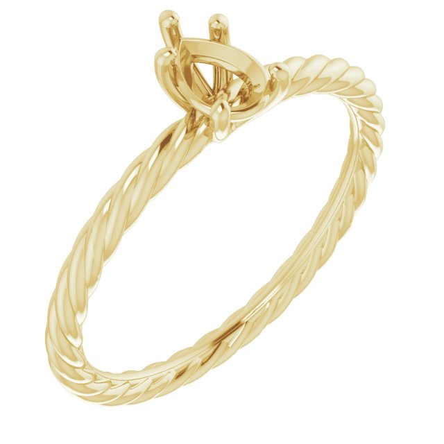 Solitaire Rope Engagement Ring