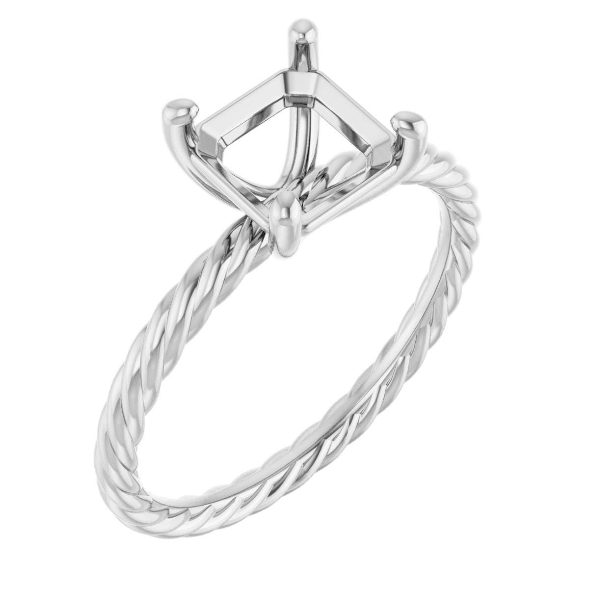 Solitaire Rope Engagement Ring