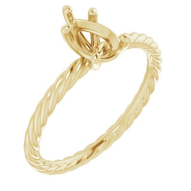 Solitaire Rope Engagement Ring