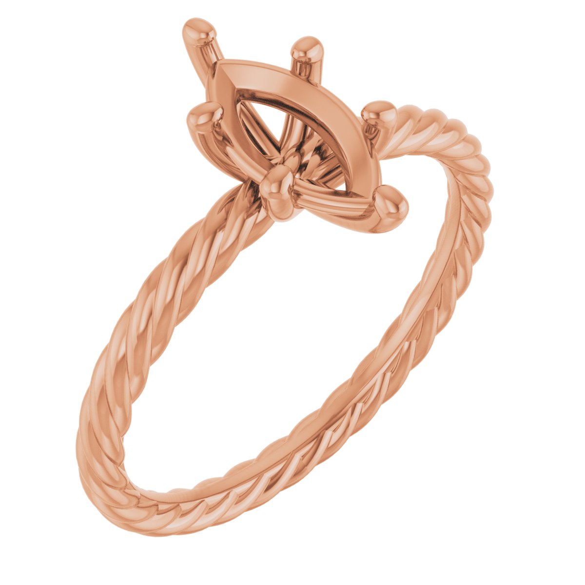 Solitaire Rope Engagement Ring