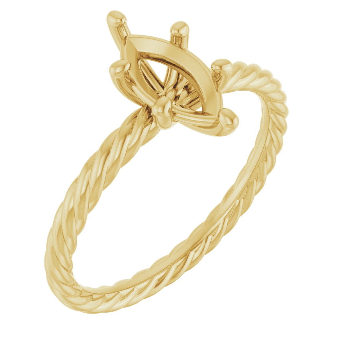 Solitaire Rope Engagement Ring