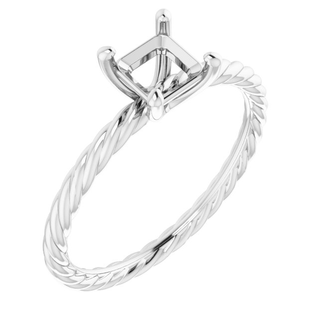 Solitaire Rope Engagement Ring