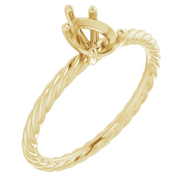 Solitaire Rope Engagement Ring