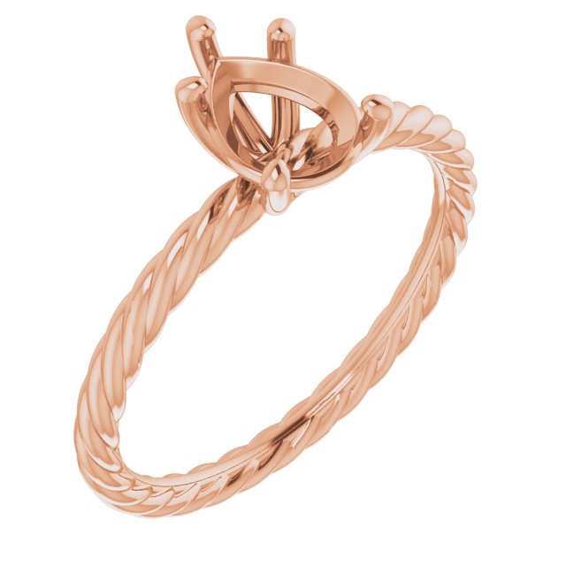 Solitaire Rope Engagement Ring