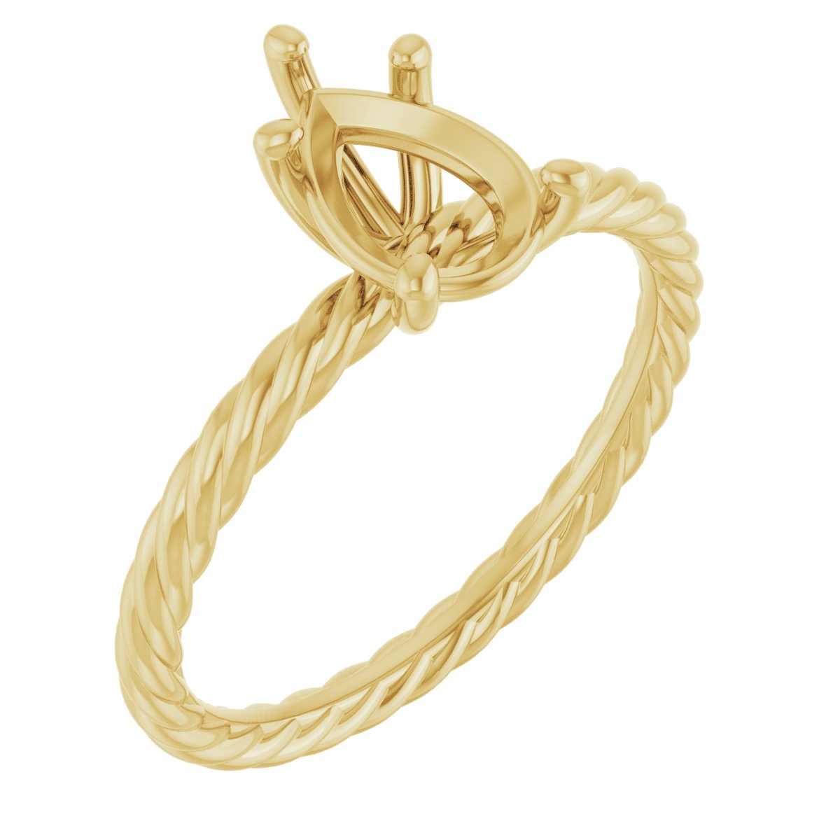Solitaire Rope Engagement Ring