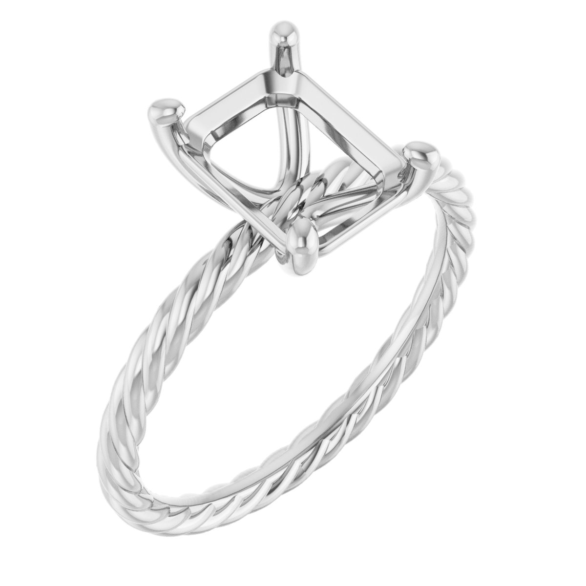 Solitaire Rope Engagement Ring