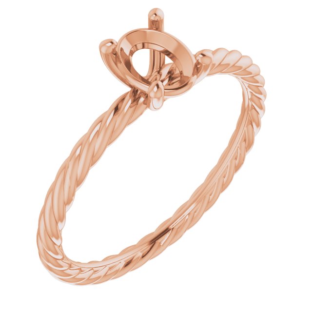 Solitaire Rope Engagement Ring