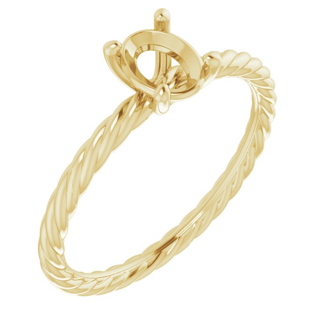 Solitaire Rope Engagement Ring
