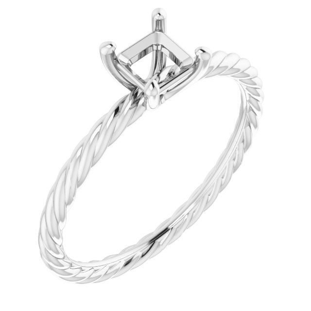 Solitaire Rope Engagement Ring