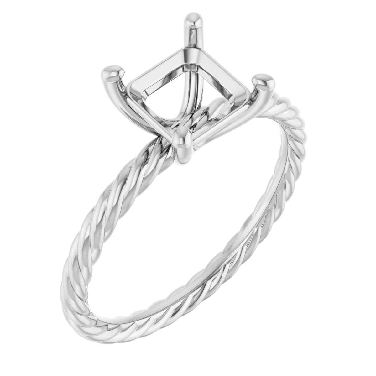 Solitaire Rope Engagement Ring