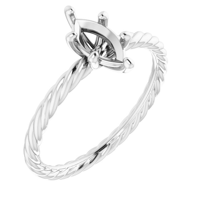 Solitaire Rope Engagement Ring