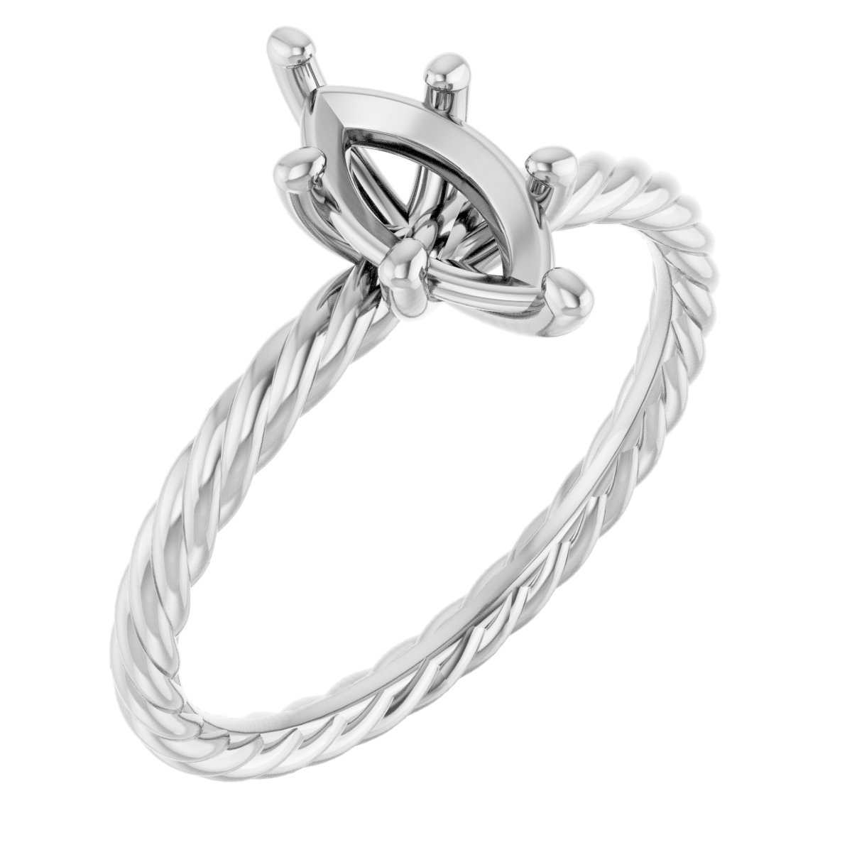 Solitaire Rope Engagement Ring