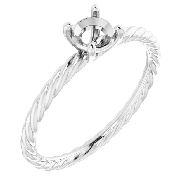 Solitaire Rope Engagement Ring