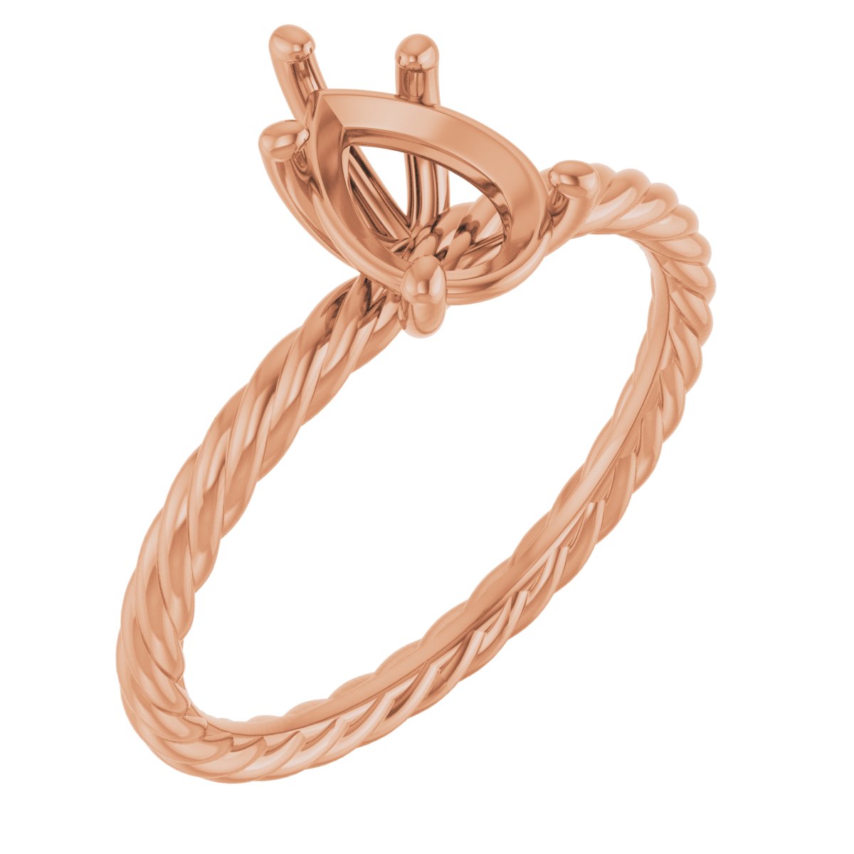 Solitaire Rope Engagement Ring