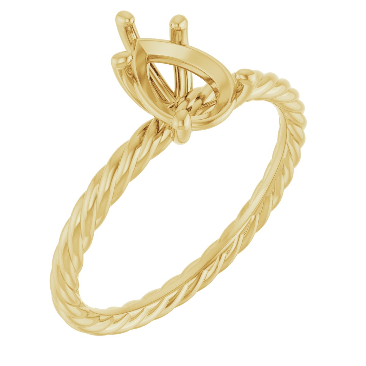 Solitaire Rope Engagement Ring