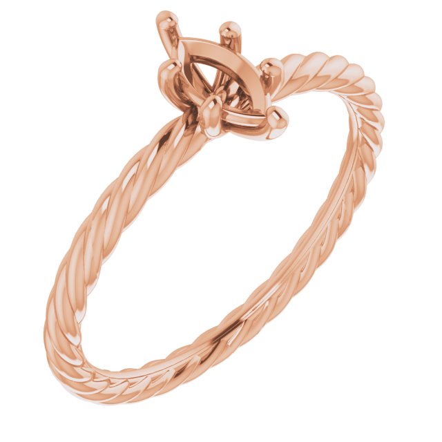 Solitaire Rope Engagement Ring