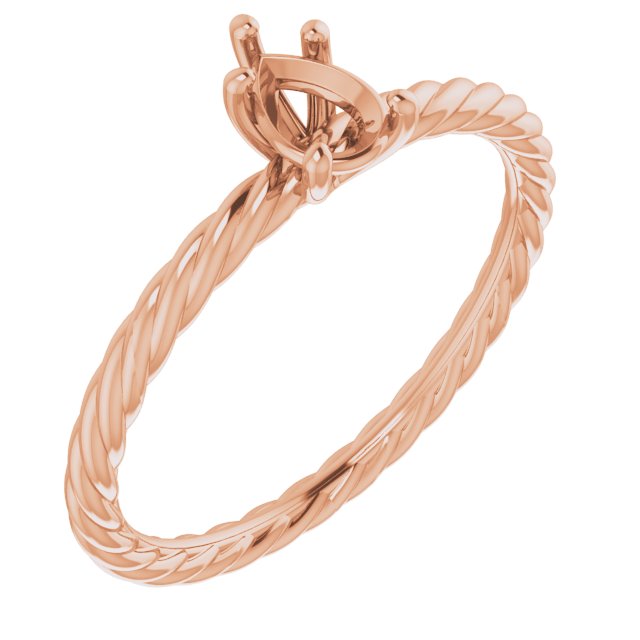 Solitaire Rope Engagement Ring
