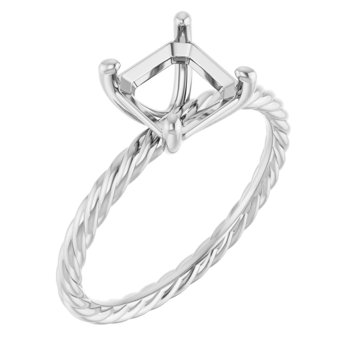 Solitaire Rope Engagement Ring