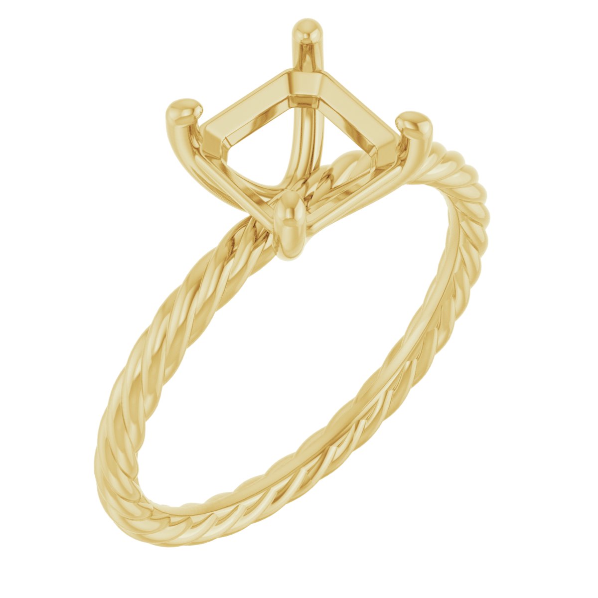 Solitaire Rope Engagement Ring