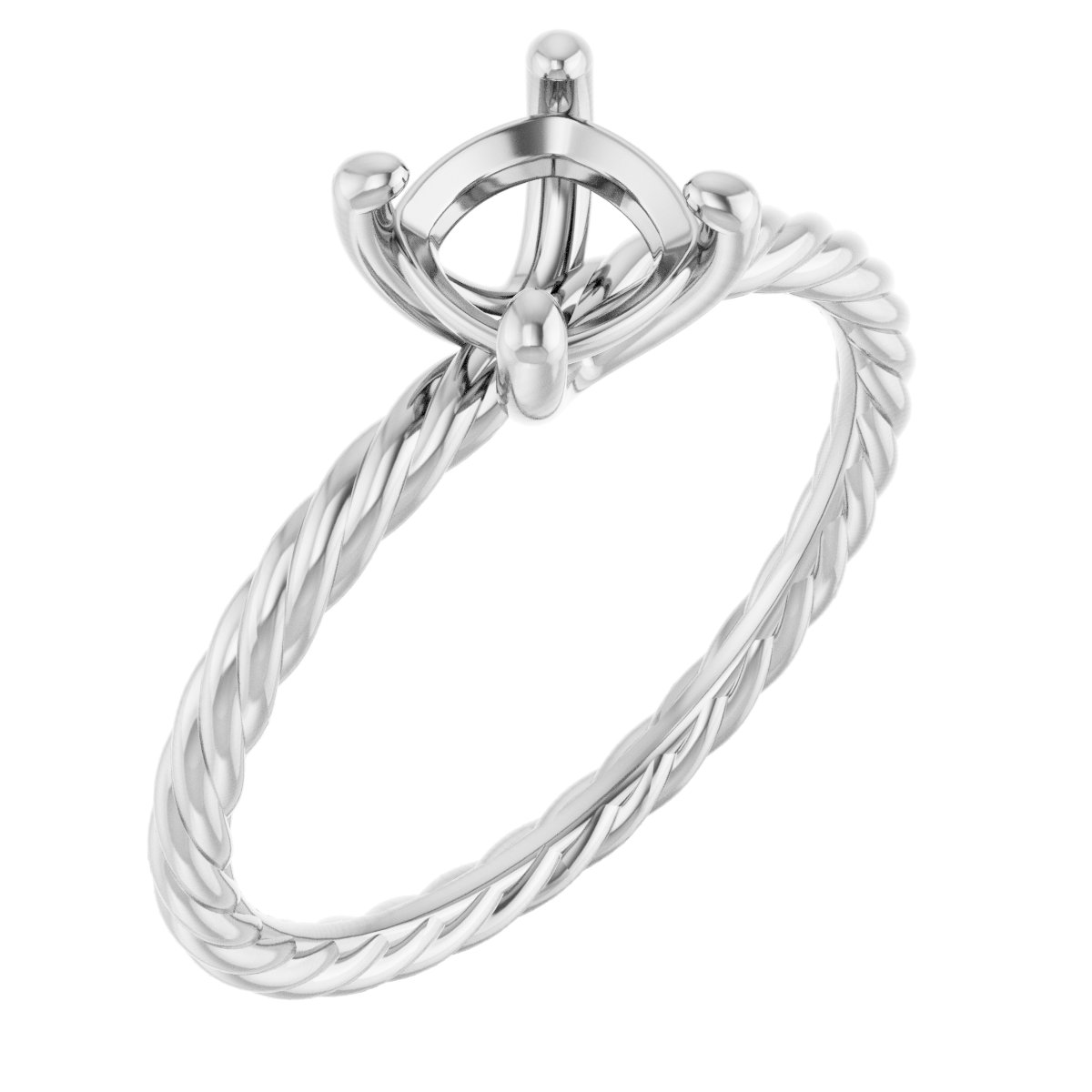 Solitaire Rope Engagement Ring