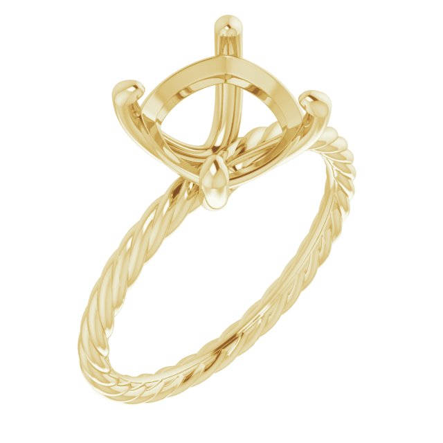 Solitaire Rope Engagement Ring
