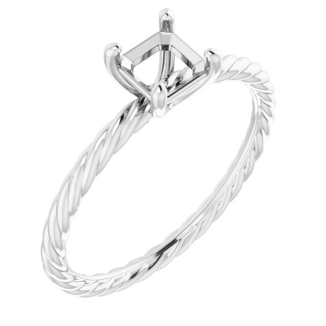 Solitaire Rope Engagement Ring