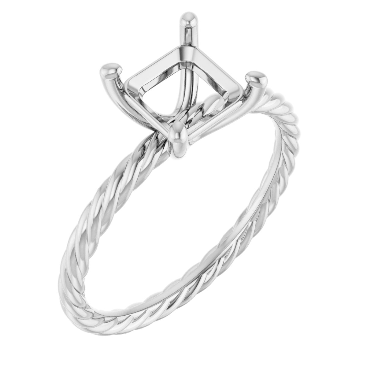 Solitaire Rope Engagement Ring
