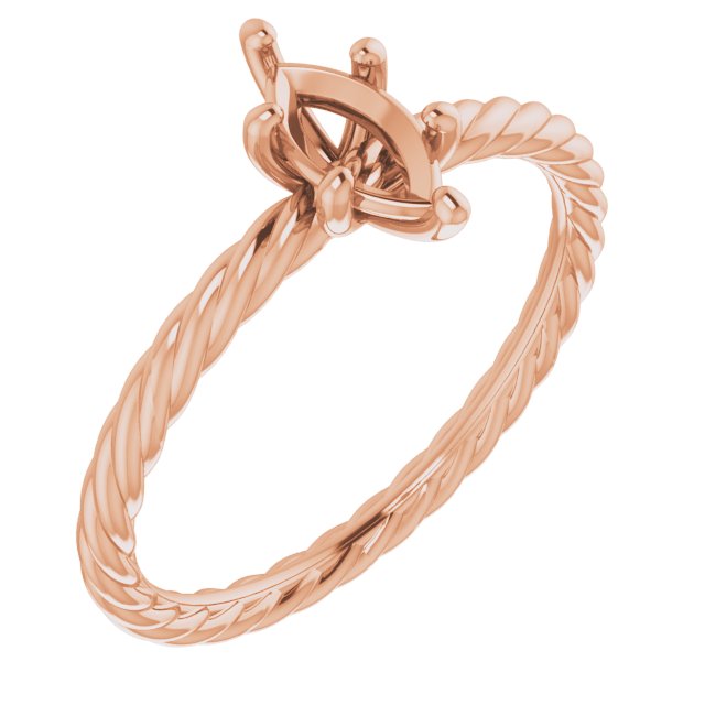 Solitaire Rope Engagement Ring
