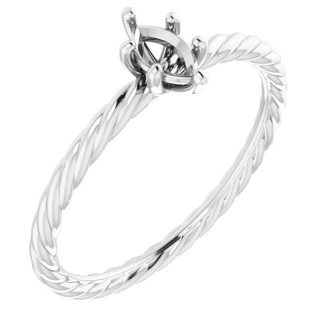 Solitaire Rope Engagement Ring