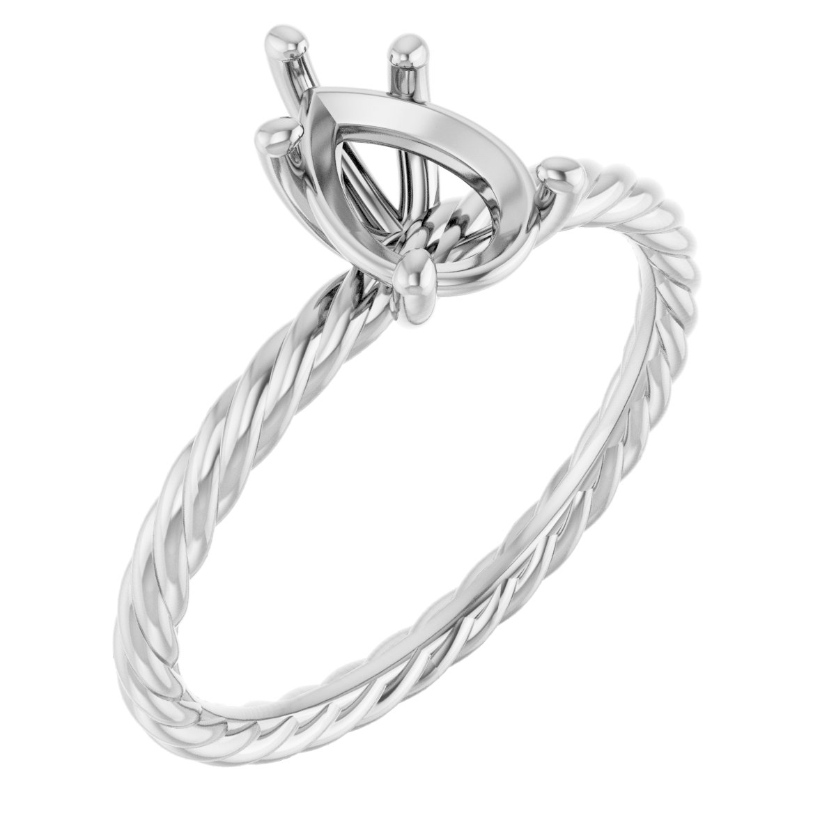 Solitaire Rope Engagement Ring