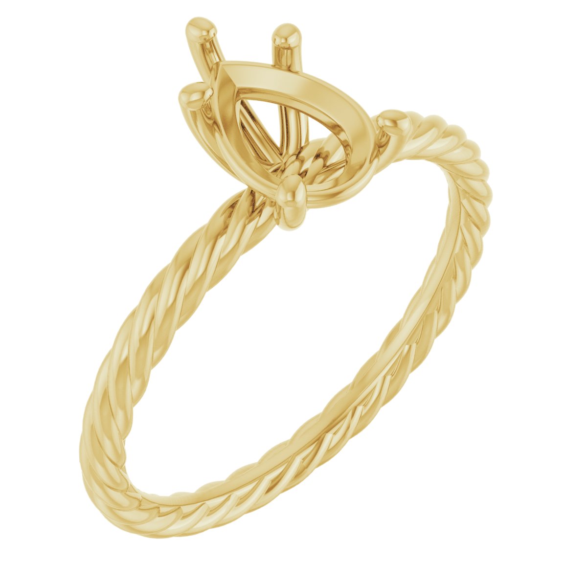 Solitaire Rope Engagement Ring