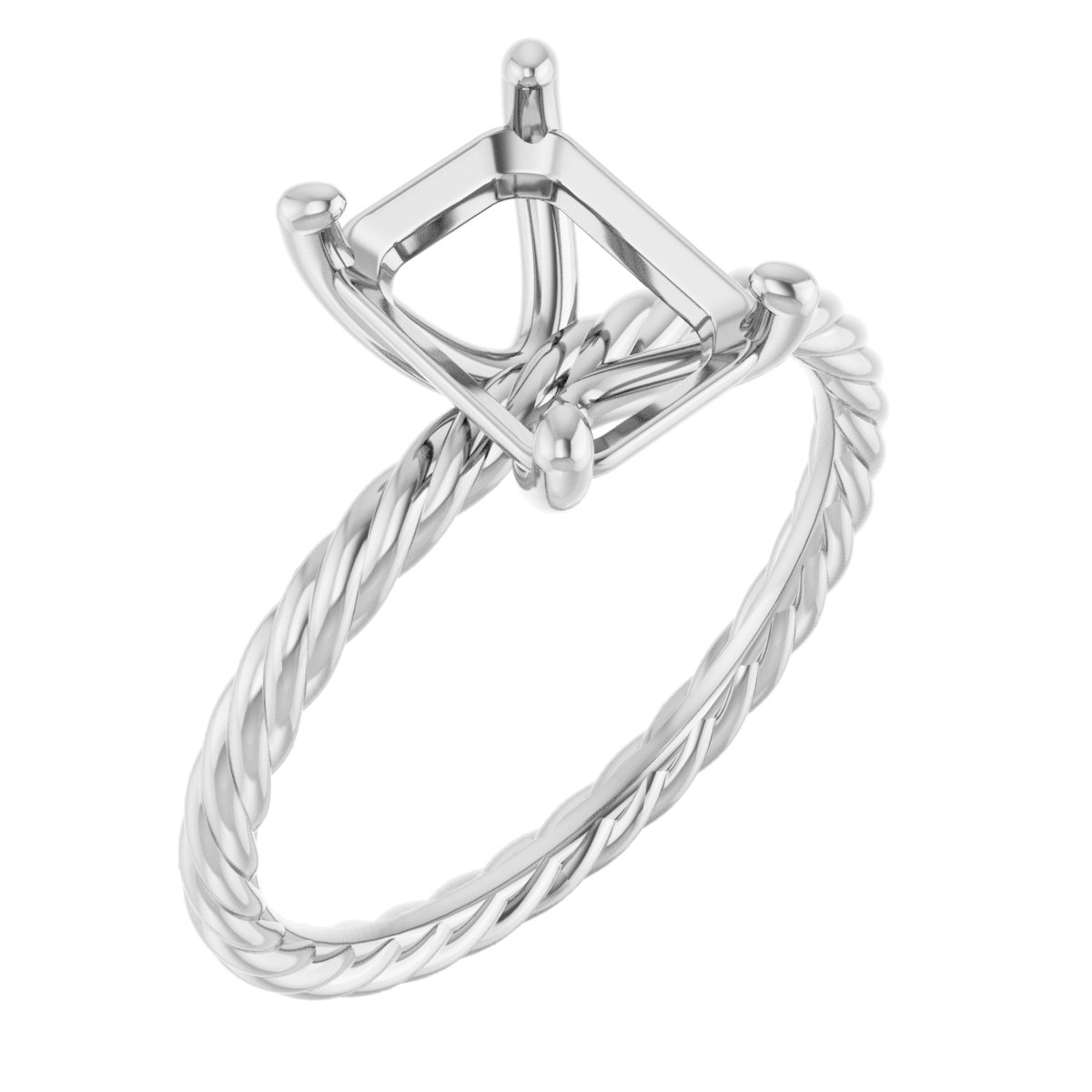 Solitaire Rope Engagement Ring