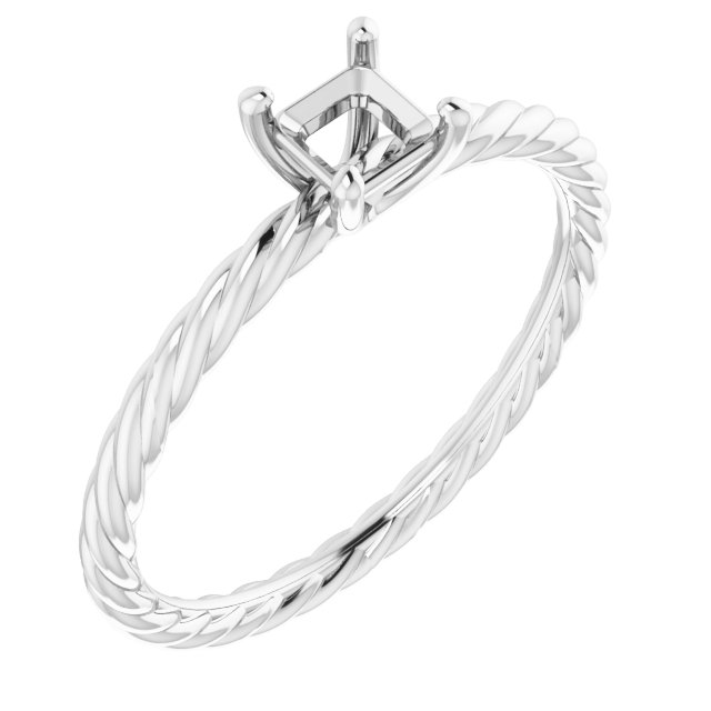 Solitaire Rope Engagement Ring