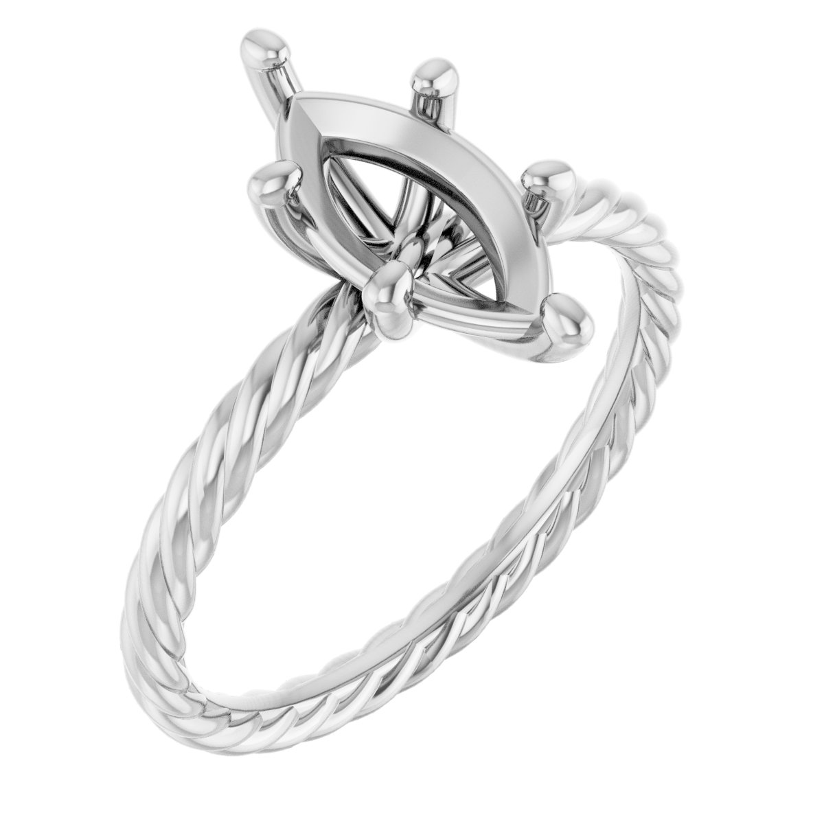 Solitaire Rope Engagement Ring
