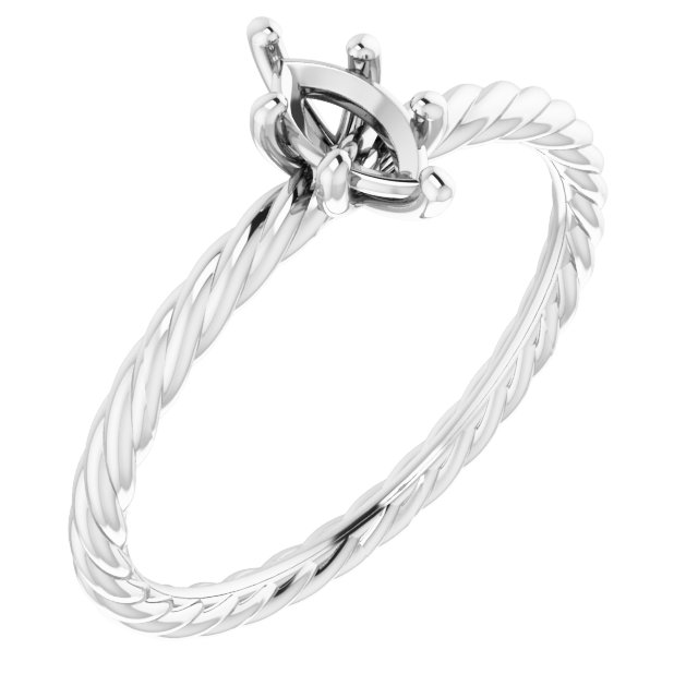 Solitaire Rope Engagement Ring