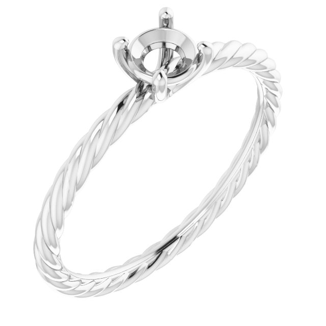 Solitaire Rope Engagement Ring