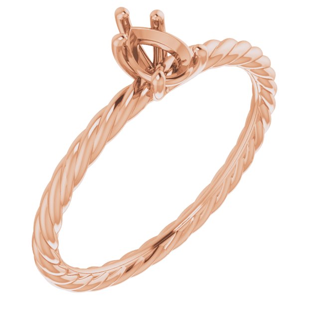 Solitaire Rope Engagement Ring