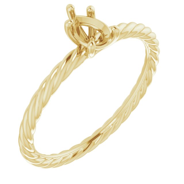 Solitaire Rope Engagement Ring
