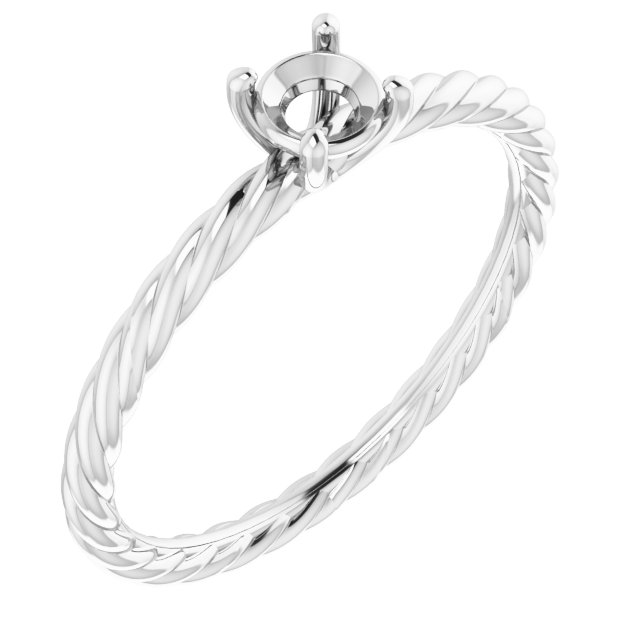 Solitaire Rope Engagement Ring