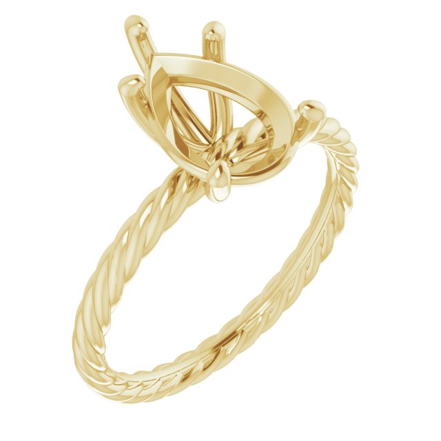 Solitaire Rope Engagement Ring