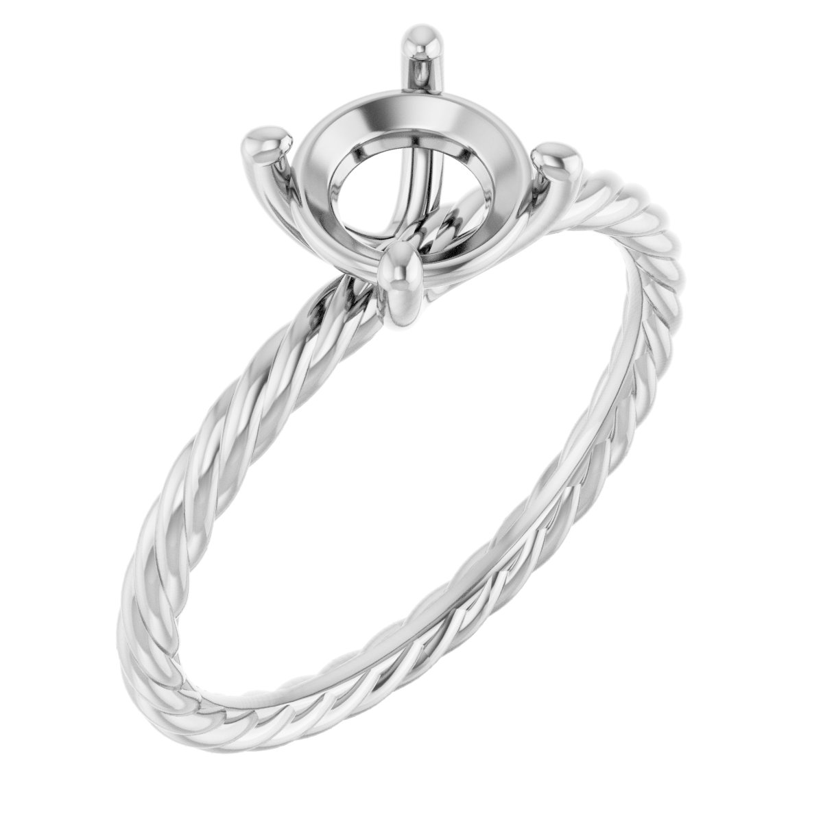 Solitaire Rope Engagement Ring