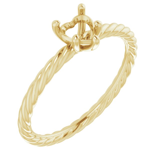 Solitaire Rope Engagement Ring